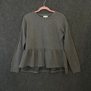 14th & Union Gray Peplum Sweatshirt Women’s M Casual Chic Cottagecore Preppy